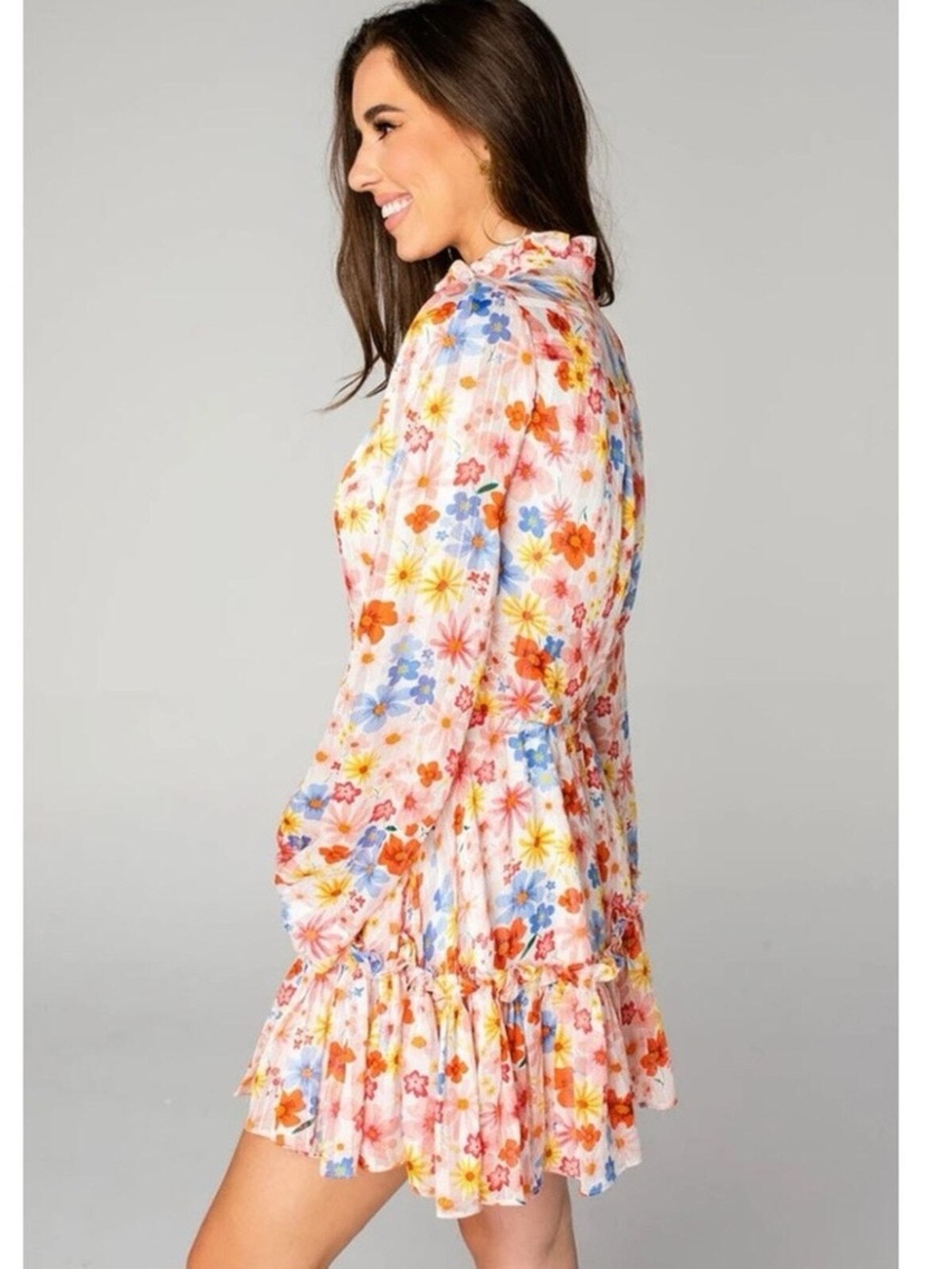 Buddy Love Grace Long Sleeve Mini Dress- Wild Flower - Picture 2 of 7